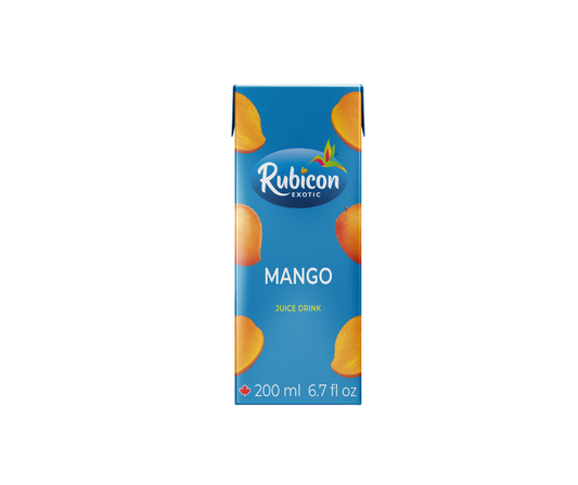 Rubicon Mango Juice 200ml carton, tropical mango-flavored fruit juice beverage, refreshing and natural

