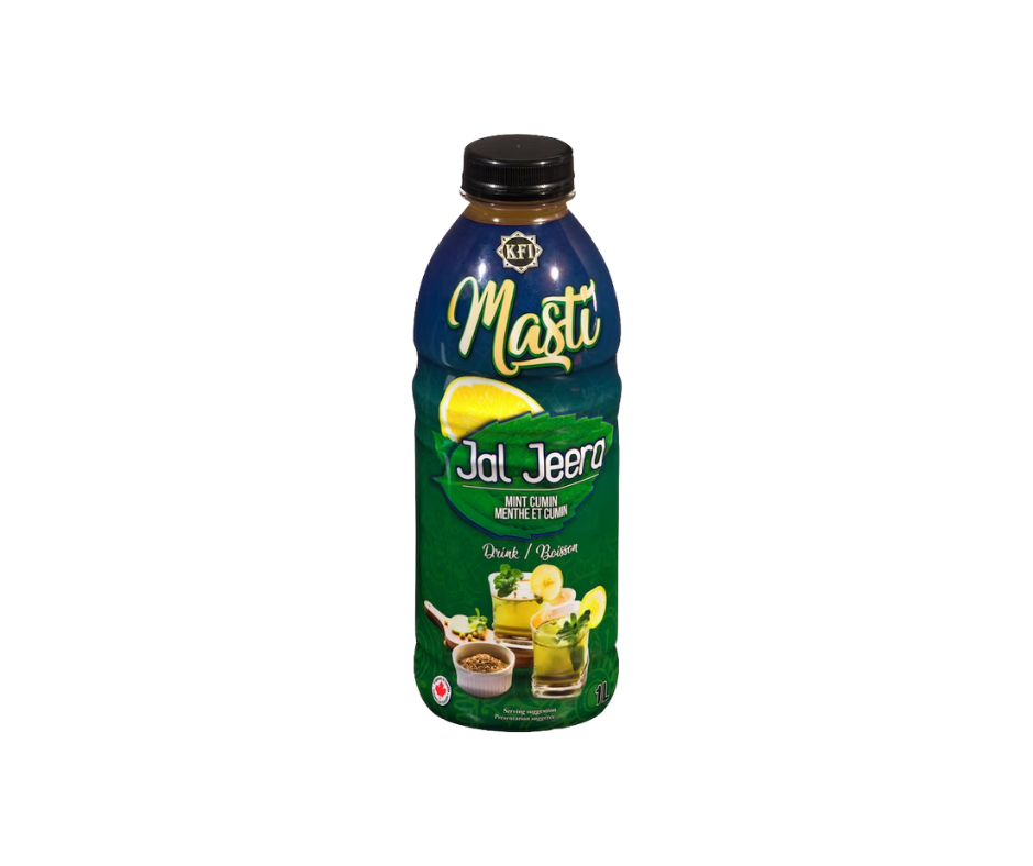 KFI Masti Jal Jeera 1L bottle, tangy and refreshing spiced Indian drink, traditional jal jeera beverage
