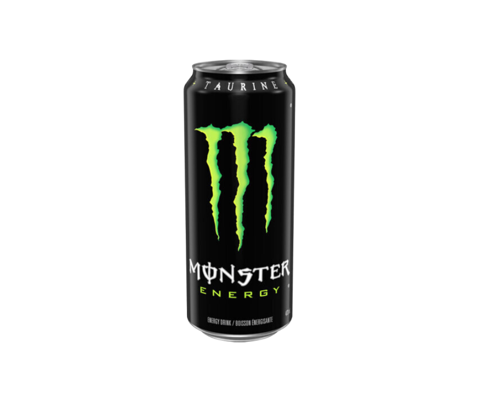 Monster Energy Drink 473ml can, energizing and refreshing carbonated energy beverage
