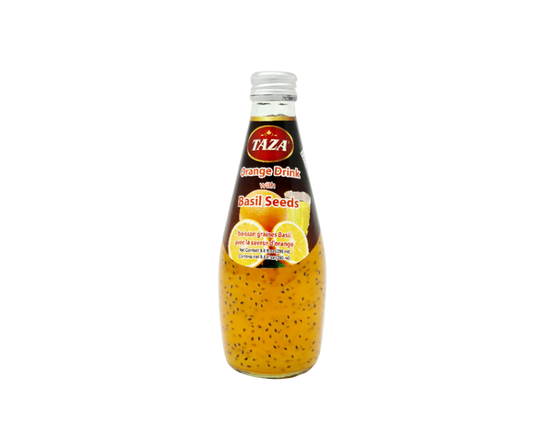 Taza Mango Basil Seed Drink 290ml bottle, refreshing mango-flavored beverage with basil seeds, natural and hydrating
