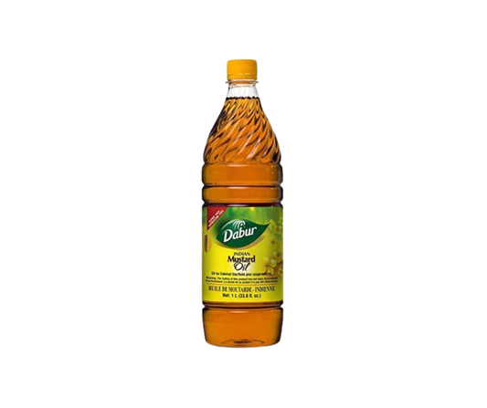 Dabur Mustard Oil 1L bottle, pure and aromatic mustard oil, trusted brand for healthy cooking and traditional Indian dishes (113 characters)
