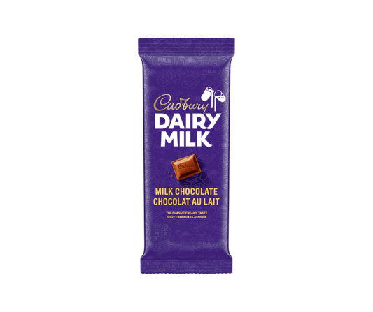 Cadbury Dairy Milk Chocolate 50g pack, smooth and creamy milk chocolate bar, rich and indulgent sweet treat (104 characters)
