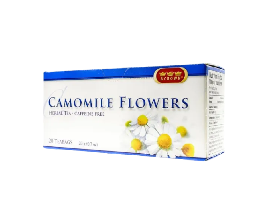 3 Crown Camomile Flower Tea 20 bags herbal tea box