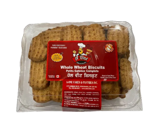 A-One Whole Wheat Biscuit 2.5 lbs – crunchy whole wheat biscuits, healthy tea-time snack
