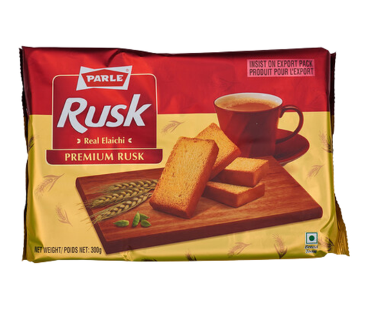 Parle Rusk 300g – crunchy baked rusk, perfect for tea or coffee time snacks
