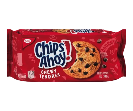 Chips Ahoy Chewy Tendres 300g – soft and chewy chocolate chip cookies, perfect for snacking
