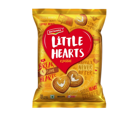 Britannia Little Heart 75g – heart-shaped chocolate-filled biscuits, ideal for snacks or tea-time treats
