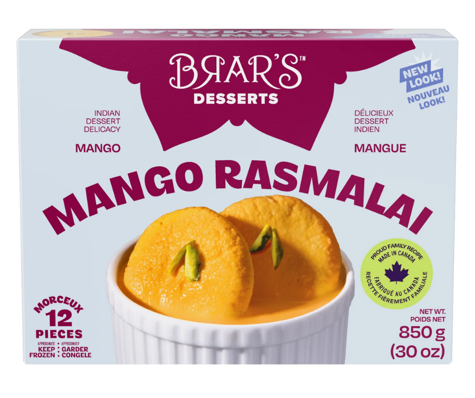 Brar’s Mango Rasmalai dessert with soft cottage cheese patties soaked in mango-flavoured milk syrup