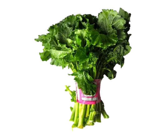 Fresh rapini (Broccoli Rabe), green leafy vegetable with small florets, slightly bitter taste, commonly used in Italian and healthy recipes
