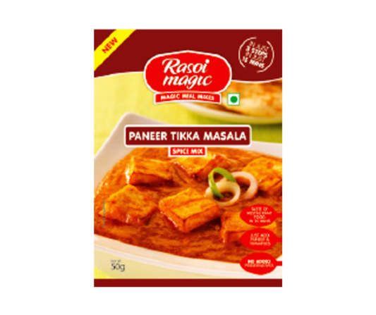 Rasoi Magic Paneer Tikka Masala 50g pack, Indian spice mix for rich and flavorful paneer tikka masala, easy vegetarian dish