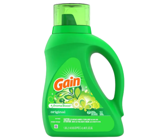 Gain Original Liquid Laundry Detergent 1.36L for powerful stain removal and fresh everyday laundry