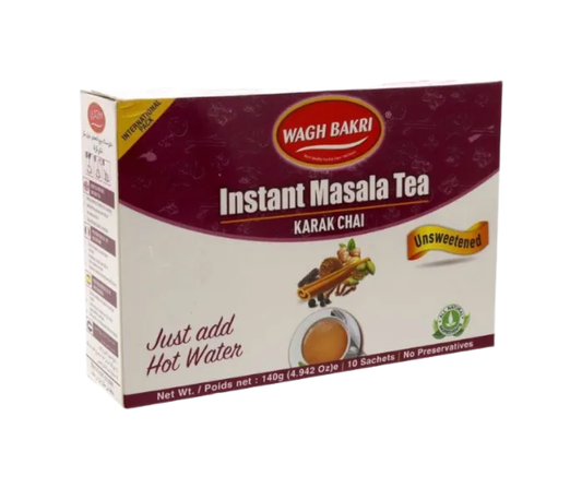 Wagh Bakri Instant Masala Tea Unsweetened 140g spiced tea jar
