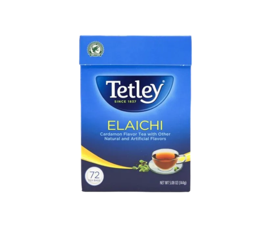 Tetley Elaichi Tea 72 bags flavored black tea box

