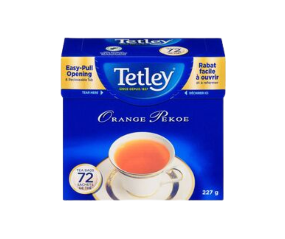 Tetley Orange Pekoe Tea 72 bags black tea box
