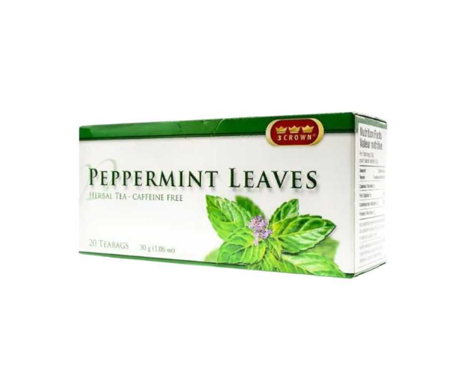 3 Crown Peppermint Leaves Tea 20 bags herbal tea box
