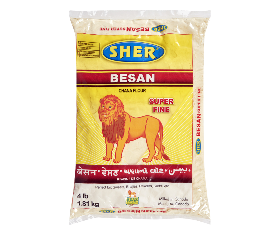 Sher Besan 4 lbs chana flour package