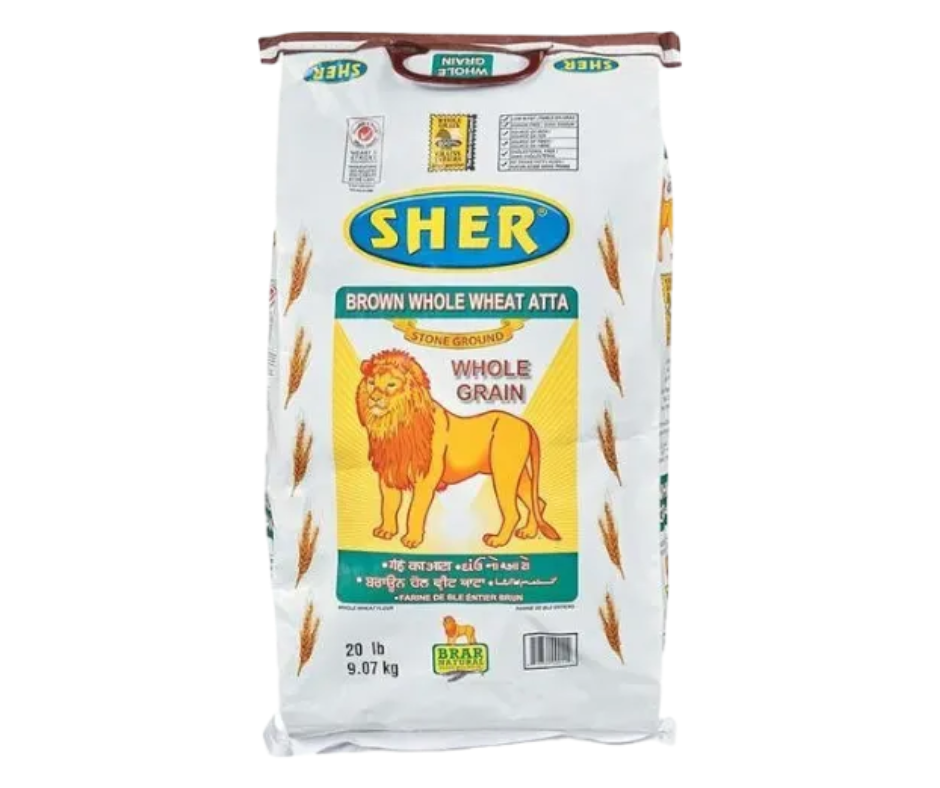 Sher Brown Whole Grain 20 lbs - Nutritious whole grain flour