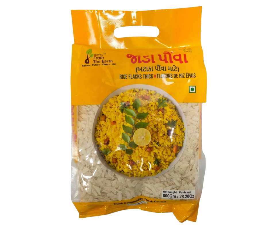Contil Thick Poha 800 g (From the Earth) premium thick flattened rice for poha upma, cutlets, and traditional Indian recipes
