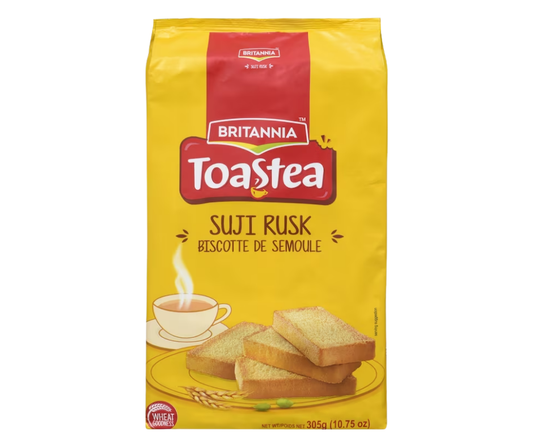 Britannia Suji Rusk 305 g crunchy semolina rusks for tea time and snacking