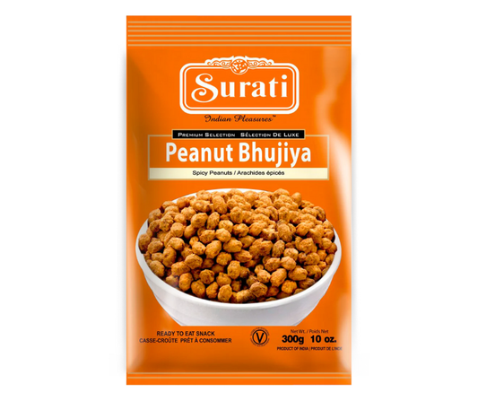 Surati Peanut Bhujiya 300g - Crunchy and spiced Indian snack made from peanuts and gram flour
