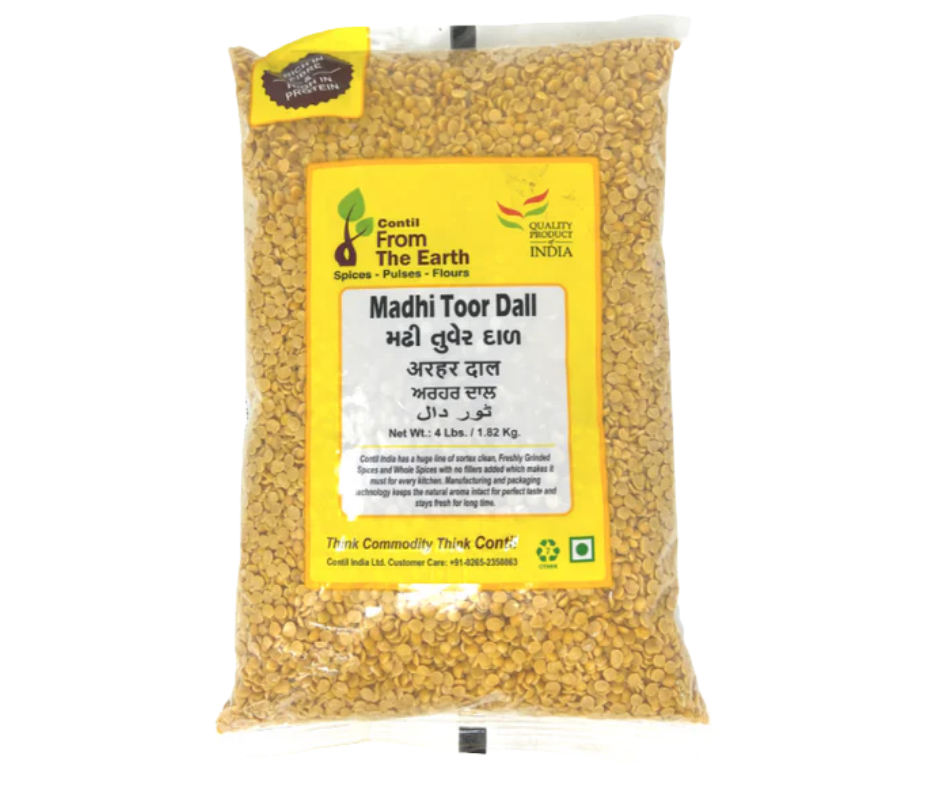 FTE Toor Dal Dry 4 lbs split pigeon peas for dal, sambhar, and Indian cooking