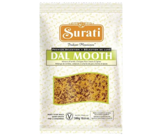 Surati Dal Mooth 300g - Crunchy spiced lentil mix, a savory and popular Indian snack
