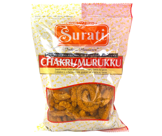 Surati Chakri 250g - Crispy and spiral-shaped Indian snack made from spiced gram flour
