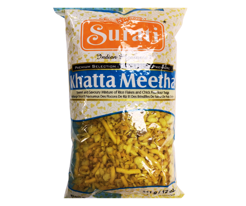 Surati Khatta Meetha 341 g with crunchy texture and sweet-sour spiced snack mix
