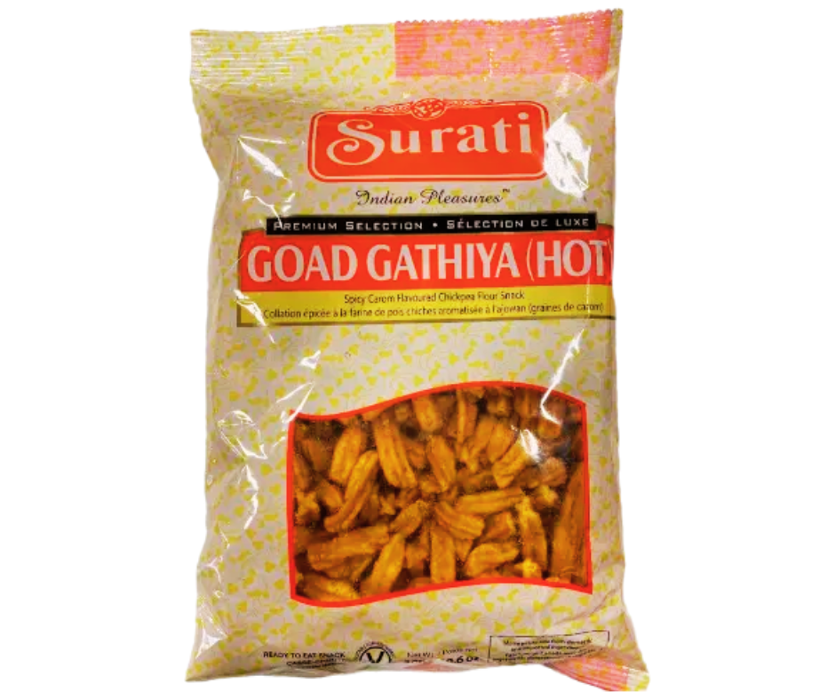 Surati Goad Gathiya Hot 341 g – spicy and crunchy gram flour snack perfect for tea time
