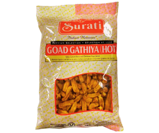 Surati Goad Gathiya Hot 341 g – spicy and crunchy gram flour snack perfect for tea time
