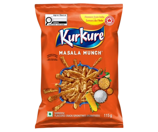 Kurkure Masala Munch 115 g – crunchy spicy corn-based snack with masala seasoning