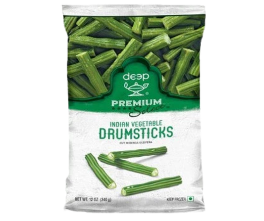 Fresh deep drumsticks (Moringa Pods), 340 g pack, long green vegetable pods, commonly used in Indian curries, sambars, and healthy recipes
