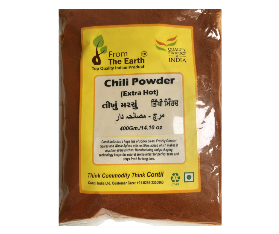 FTE Red Chilli Powder Extra Hot 400 g pack for intense spicy and flavourful cooking