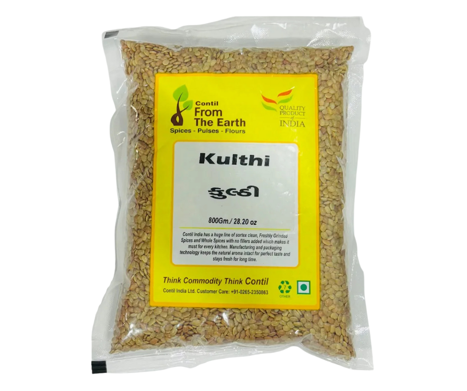 FTE Kulthi Dal 2 lb pack of whole horse gram lentils, high-fiber Indian pulses ideal for soups, curries, and traditional cooking